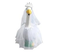 Tenue De Mariage Pour Oies De Jardin - Voile Robe pour Animaux - Accessoires d'Oie Jupe Blanche Tenue pour Fêtes Décorations de Jardin Extérieur Événements et
