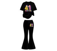 Tenue de Naissance Bebe Fille Ensemble décontracté Deux pièces pour Filles Pantalon évasé et Haut Confortable Tenue de Jeu coordonnée pour Enfants (Black, 8-9 Years)