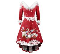 Tenue De Noel Femme Longue,Robe Femme ÉLéGante pour CéLéBrations Festives Manches Longues Confortable Tissu Fluide Tenue DéContractéE NoëL SoiréE ÉVéNement SpéCial