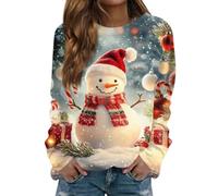 Tenue de Noel Femme Ugly Jacquard Noël Vetement Mode Women Moche Laine Couple Ridicule Pull de Noel Lumineux Chic Sapin Lumineux Adulte Renne Famille Deguisement Adulte L