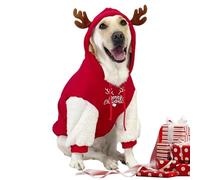 Tenue de Noël pour Chien, Costume de Noël pour Chiens - Antler Dog Christmas Hoodie Pet Warm Sweatshirt | Vêtements de Noël pour Chiens à la Mode, Pull d'automne et d'hiver pour Grands Chiens