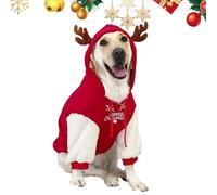 Tenue de Noël pour Chien, Costume de Noël pour Chiens,Antler Dog Christmas Hoodie Pet Warm Sweatshirt - Pull Doux pour Chien, vêtements de noël pour l'automne et l'hiver