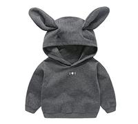 Tenue de Pâques Bébé et Jeune Enfant Garçon Fille - Sweat à Capuche Oreilles de Lapin Kawaii - Pullover Manches Longues Haut Mignon Automne Hiver (B, 3-4 Years)