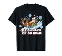 Tenue de Partenaire Santa Rentier Spruch Sleigh Dur ou rentrer à la Maison T-Shirt