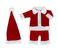 Tenue de Père Noël 3 pièces pour tout-petits comprenant un manteau, un pantalon et un bonnet assortis pour la photographie de nouveau-né
