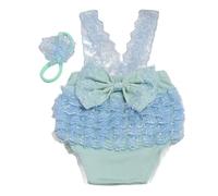 Tenue de photographie pour bébé - Barboteuse en dentelle - Bandeau en polyester - Facile à habiller - Ensemble de photographie pour nouveau-nés