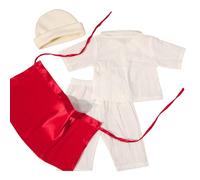 Tenue de photographie pour nourrisson - Chapeau de cuisinier - Hauts et pantalons - Tablier - Ensemble de vêtements de pose photo de 0 à 9 mois - Costume de cuisine pour bébé - Cadeau de fête