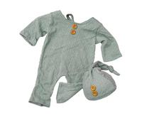 Tenue de photographie respirante pour nouveau-nés de 0 à 30 jours avec ceinture élastique et chapeau assorti. Doux pour la peau délicate