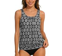 Tenue De Piscine pour Femme Ensembles Robe avec Brassiere Brillant Voilée 50 Modeste Compétition Pudique Rondes Après Turquoise Lagon Ethnique Roi par Hot Moche