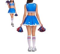 Tenue de pom-pom girl | Confortable et respirant élastique coloré | Uniforme de courage du lycée - pour femmes, filles, petites amies, jeunes adolescentes