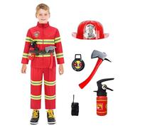 Tenue De Pompier - Costume D'habillage Pour Garçons, Ensemble De Vêtements De Jeu Pour Tout-petits | Kit De Jeu De Rôle Durable Avec Attribut D'accessoire, Équipement De Jouet Pour Événement D'hallowe