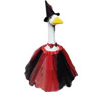 Tenue de porche Goosse - Design de vampire | Statue d'oie de 58,4 cm - Vêtements d'Halloween - Vêtements, jupe, costume de chapeau | Costume de fête en plein air pour décoration de porche de 58,4 cm