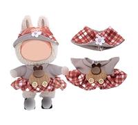 Tenue de poupée de 17 cm, convient pour une hauteur de 17 cm, accessoires costume 1 chapeau + 1 robe rouge, sans vêtements de poupée uniquement (17-137)