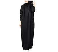 Tenue De Priere Femme Musulmane 1 Piece Longueur Entière Couleur Unie Vêtements De Prière Musulmane Femme Manches Longues Casual Idéal Pour Arabe Ramadan Abaya Moyen-Orient Islam