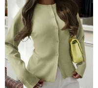 Tenue de printemps Live To Mo - Cardigan vert à manches longues et boutons. Style casual Y2K. Convient pour la Saint-Valentin, les sorties et le port quotidien. L,M,S,XL,XS,XXSUnicoloreTricots