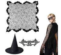 Tenue de sorcière | Cape de chauve-souris en toile d'araignée | Accessoires de cosplay pour Halloween, festival, rassemblement quotidien, voyage, bal masqué en plein air
