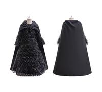 Tenue de sorcière - Costume d'Halloween de sorcière pour filles, robe noire avec cape, tenue d'Halloween pour fête, événement à thème, bal masqué, film, carnaval, festival, jeu de rôle