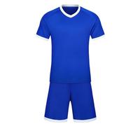 Tenue de Sport Femme Fille 2 Pièces, Ensemble Football T-Shirt et Short, Survêtement Confortable, Vêtement d'Entraînement Été(Blue, 12-14 Years)