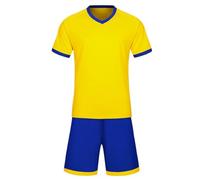 Tenue de Sport Femme Fille 2 Pièces, Ensemble Football T-Shirt et Short, Survêtement Confortable, Vêtement d'Entraînement Été(Yellow, 11-12 Years)