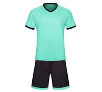 Tenue de Sport Femme Fille 2 Pièces, Ensemble Football T-Shirt et Short, Survêtement Confortable, Vêtement d'Entraînement Été(GN1, 9-10 Years)