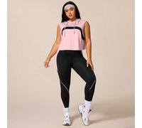 Tenue de sport, yoga et fitness pour femmes. Sweat-shirt à capuche sans manches ample avec design buste contrasté en couleur incurvée, leggings moulants de couleur contrastée 1XL,2XL,3XLBlocs de coule
