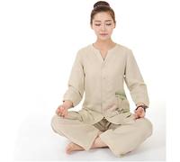 Tenue de Tai Chi Uniforme d'arts Martiaux Kung Fu Doux printemps automne été chine Tai Chi uniforme for femmes Kung Fu Qigong tenues vêtements hauts + pantalons femme lin méditation vêtements ( Color