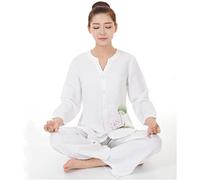 Tenue de Tai Chi Uniforme d'arts Martiaux Kung Fu Doux printemps automne été chine Tai Chi uniforme for femmes Kung Fu Qigong tenues vêtements hauts + pantalons femme lin méditation vêtements ( Color