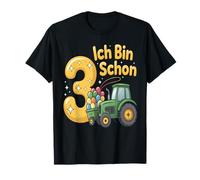 Tenue de Tracteur pour Enfant 3ème Anniversaire garçon Ich Bin Schon 3 T-Shirt