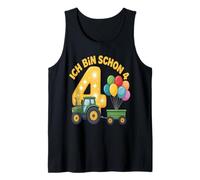 Tenue de Tracteur pour Enfant 4ème Anniversaire garçon Ich Bin Schon 4 Débardeur