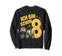 Tenue de Tracteur pour Enfant 8ème Anniversaire garçon Ich Bin Schon 8 Sweatshirt