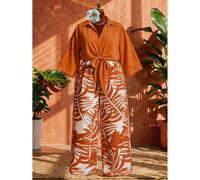 Tenue décontractée polyvalente blanche tout-aller, taille US22, Top court sexy/minimaliste à taille nouée et pantalon droit, pour festival de musique, vacances au bord de , bohème 2025. Ensemble de 2 