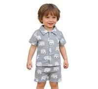 Tenue d'été pour garçon : chemise à manches courtes et short imprimé dinosaure, style plage décontracté pour les tout-petits Bonheur sans Contrainte
