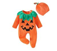 Tenue d'Halloween pour bébés garçons avec nœud papillon brodé et grenouillère à capuche Jackolantern orange à manches longues chauve-souris squelette costumes pour bébé unisexe de 0 à 24 mois