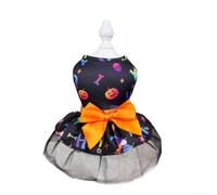 Tenue d'Halloween pour chien de petite race avec nœud et chauve-souris (A)