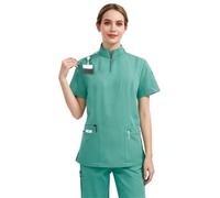 Tenue D'Infirmière Uniforme d'infirmière de service standard - Ensemble blouses médicales essentielles for une utilisation quotidienne à l'hôpital et en clinique Pour les femmes(Grass green,L)