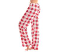 Tenue D'intérieur Femme Couple Noel Pantalon Taille Elastique Femme Chaud Lin Velours Pyjama Noel Famille Polaire Pijamas Couple Chic Pyjama a Carreaux Vermilion M