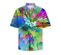Tenue Disco Homme, Chemise Homme DéContractéE à Manches Courtes avec Impression NuméRique 3D Tendance Et Coupe Ample pour Grande Taille