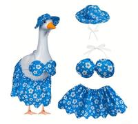 Tenue d'oie, ensemble bikini hawaïen rose pour porche, accessoire de décoration de jardin, costume (rouge)