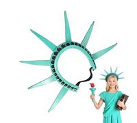 Tenue Du 4 Juillet - Costume Statue Of Goddesse | Costume D'événement Pour Les Vacances, Vêtements De Journée Pour L'indépendance Scolaire, Objet Accessoire Patriotique Léger Pour La Fête D