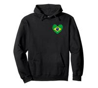 Tenue du Brésil - Drapeau du Brésil Cœur - I Love Brazil Sweat à Capuche