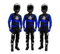 TENUE ENFANT PANTALON MAILLOT GANTS MOTO CROSS QUAD ENDURO VTT BMX MTB SNATCH BLEU TAILLE 22US 5 6 ANS JLP RACING 5-6 ans
