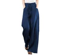Tenue Fitness Femme Sport Detente Cuir Danse Marine avec Poche Téléphone Lin Coton Lin Bas Pantalon Ample Femme Carotte Cargo Ete Portefeuille Mes Commandes Bleu Foncé XL