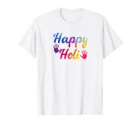 Tenue indienne Happy Holi Festival blanche pour femmes, hommes, enfants T-Shirt
