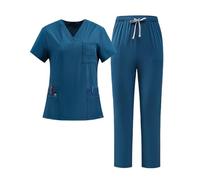 Tenue Infirmiere Combinaison à manches courtes et col en V for médecins infirmières, vêtements de travail séchage rapide lavables la main(Color10,M)