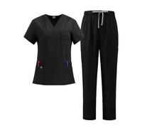 Tenue Infirmiere Combinaison à manches courtes et col en V for médecins infirmières, vêtements de travail séchage rapide lavables la main(Color8,XX-Large)