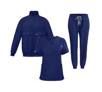 Tenue Infirmiere Ensemble 3 pièces for médecin et infirmière, uniforme, pantalon simple, poches, blouse dentaire, combinaisons de soins infirmiers for spa(Blue,S)