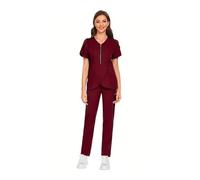 Tenue Infirmiere Ensemble de blouses for femmes avec fermeture éclair, haut et pantalon d'infirmière, uniformes conception moderne unie(L)