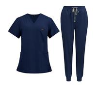 Tenue Infirmiere Ensemble deux pièces d'uniforme de travail d'infirmière dentaire à manches courtes et séchage rapide for hommes femmes(Color8,L)