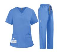 Tenue Infirmiere Ensemble deux pièces d'uniformes de médecins et d'infirmières for hommes femmes, vêtements élastiques à séchage rapide(Color12,L)
