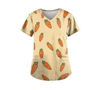 Tenue Infirmiere Professionnelle Uniforme d'infirmière for femmes, imprimés de motifs amusants, microélastique, médical pédiatrique, col en v, manches courtes, blouses chirurgicales for(Color7,S)